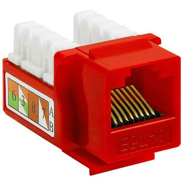 Cmple Cat5e Punch Down Keystone Jack - Red 204-N